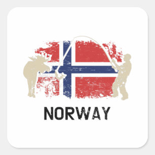 Adesivo Quadrado Bandeira norueguesa, Noruega