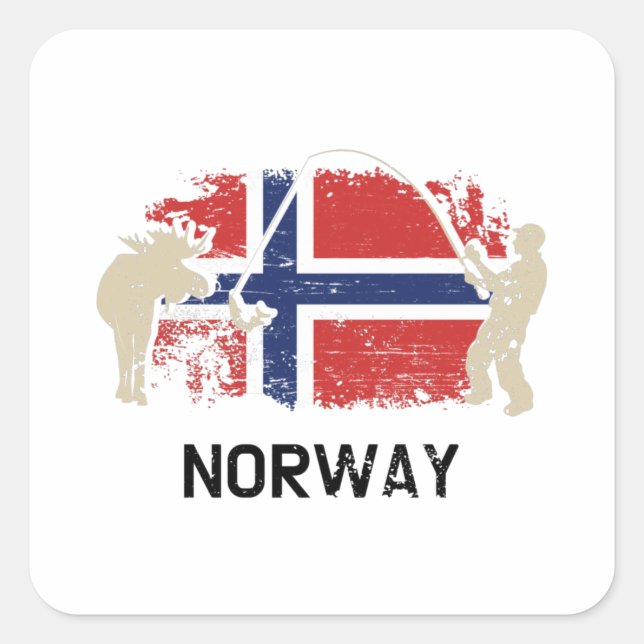 Adesivo Quadrado Bandeira norueguesa, Noruega (Frente)