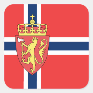 Adesivo Quadrado Bandeira norueguesa, pavilhão da Noruega