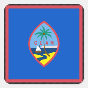 Adesivo Quadrado Bandeira oficial de Guam em listras