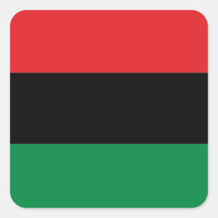 Adesivo Quadrado Bandeira Pan-Africana da UNIA Kwanzaa