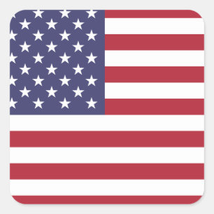 Adesivo Quadrado Bandeira Patriótica Americana 4 de julho Estrelas