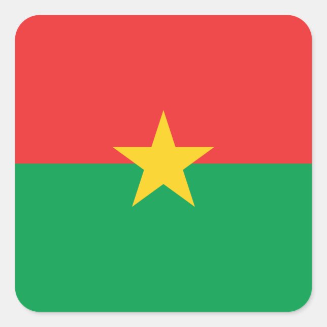 Adesivo Quadrado Bandeira Patriótica Burkina Faso (Frente)