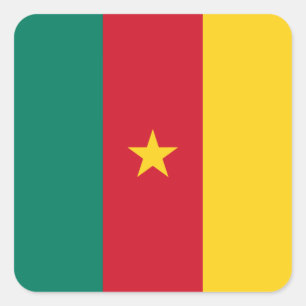Adesivo Quadrado Bandeira Patriótica de Camarões