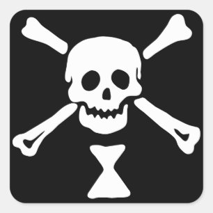 Adesivo Quadrado Bandeira Pirata Emanuel Wynne Jolly Roger