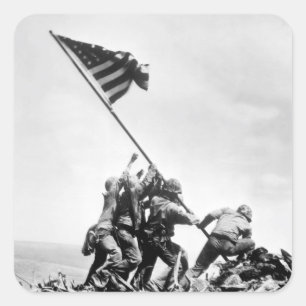 Adesivo Quadrado Bandeira que aumenta na imagem de Iwo Jima_War