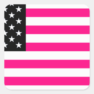 Adesivo Quadrado bandeira rosa americana