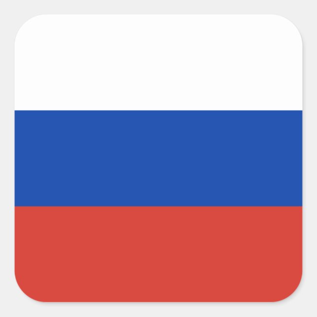 Adesivo Quadrado Bandeira Rússia/Rússia (Frente)