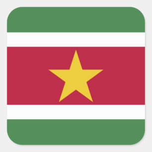 Adesivo Quadrado Bandeira Surinamesa, Bandeira do Suriname