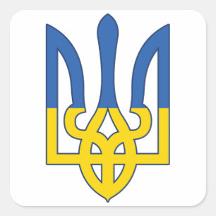 Adesivo Quadrado Bandeira Ucrânia, Orgulho Nacional, Bandeira Ucran