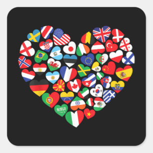 Adesivo Quadrado Bandeiras de países de bandeira internacional mund
