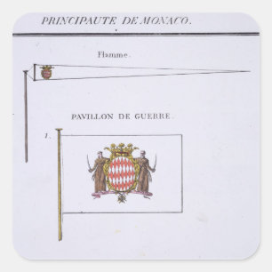 Adesivo Quadrado Bandeiras do Mônaco, de um livro francês de sinali