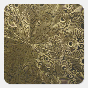 Adesivo Quadrado Bandeja de metal Peacock