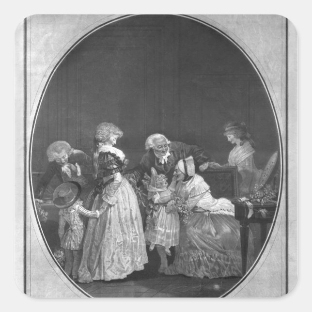 Adesivo Quadrado Bando de flores ou comemorando a avó (Frente)