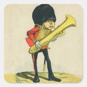 Adesivo Quadrado Bandsman das guardas do granadeiro
