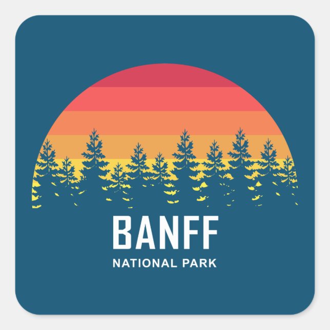 Adesivo Quadrado Banff National Park (Frente)