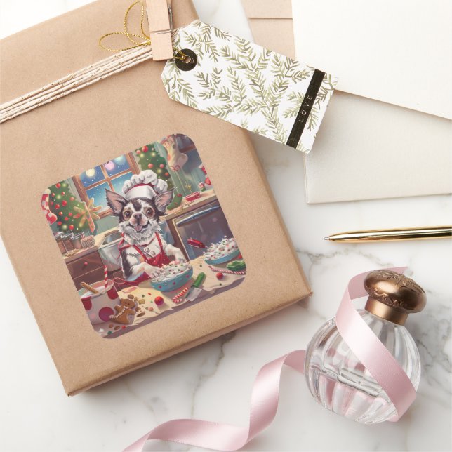 Adesivo Quadrado Banho de Férias Detido Chinês: Natal Festivo (Presentear)