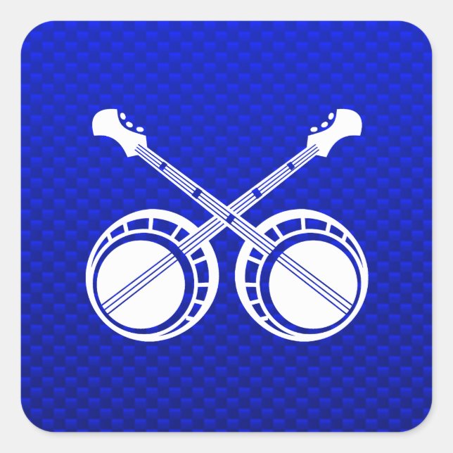 Adesivo Quadrado Banjos de Duelo Azul (Frente)
