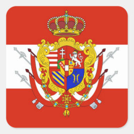Adesivo Quadrado Banner branco vermelho Grão-Ducado da Toscana