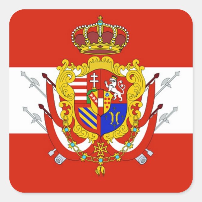 Adesivo Quadrado Banner branco vermelho Grão-Ducado da Toscana (Frente)