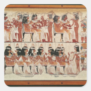 Adesivo Quadrado Banquet a cena, de Thebes, c.1400 BC