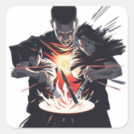 Adesivo Quadrado Banquete de Batalha: Levantamento dos Guerreiros C