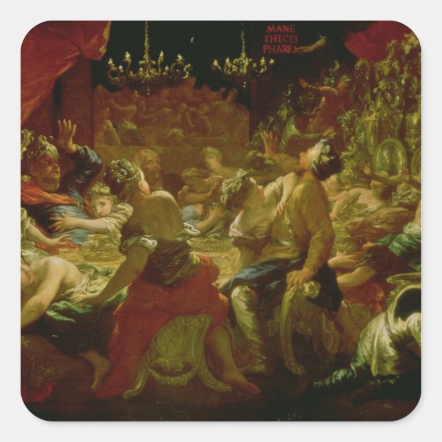Adesivo Quadrado Banquete de Belshazzar (Frente)