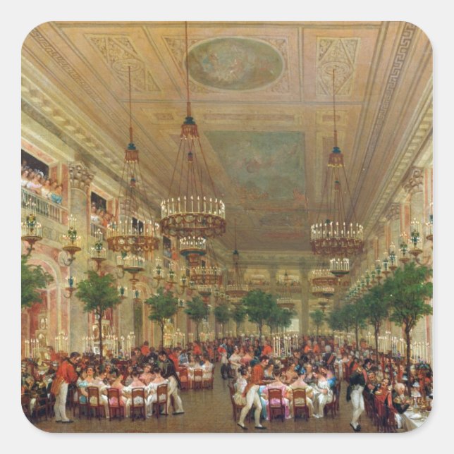 Adesivo Quadrado Banquete nas usinas para celebrar o (Frente)