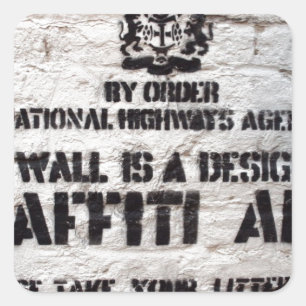 Adesivo Quadrado Bansky designou a área dos grafites