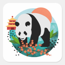 Adesivo Quadrado BAO SHI - Panda-adesivos 2 tamanhos