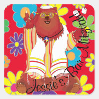 Bar Bat Mitzvah Hippie Peace Bear Sticker