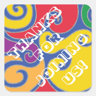Adesivo Quadrado BAR BM Bat Mitzvah Silvery Swirls Square Sticker