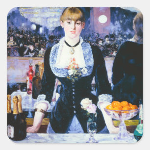 Adesivo Quadrado Bar de Manet na Folies Bergere Stickers