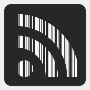 Adesivo Quadrado BAR RSS FEED CÓDIGO DO  Código de barras Design