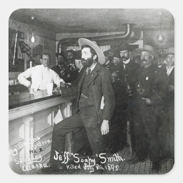Adesivo Quadrado Bar Saloon de Soapy Smith (Frente)