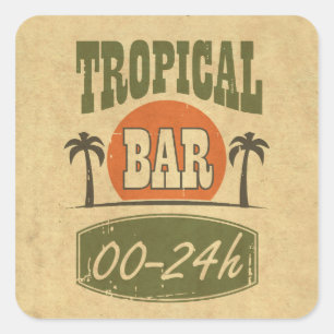 Adesivo Quadrado Bar tropical