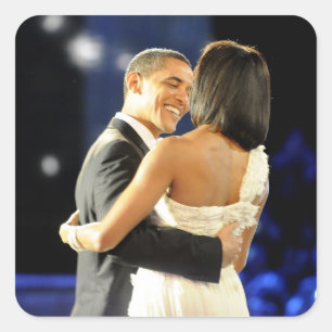 Adesivo Quadrado Barack e Michele Obama