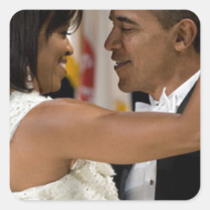 Adesivo Quadrado Barack e Michelle Obama