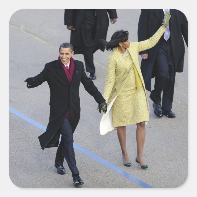 Adesivo Quadrado Barack & Michele Obama (Frente)