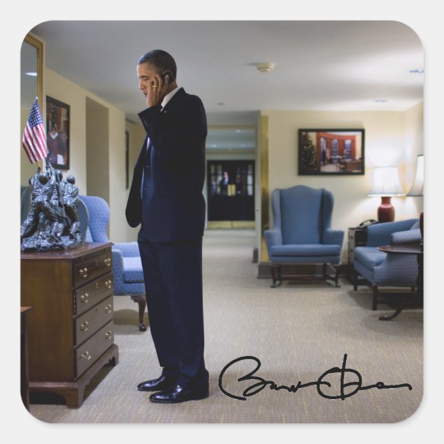 Adesivo Quadrado Barack Obama (Frente)