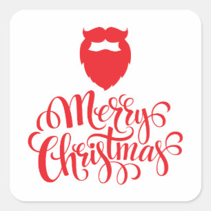 Adesivo Quadrado Barba Papai noel de Natal