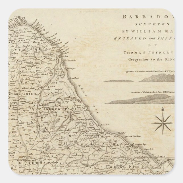 Adesivo Quadrado Barbados (Frente)