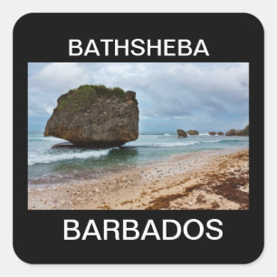 Adesivo Quadrado Barbados, Bathsheba Rocks