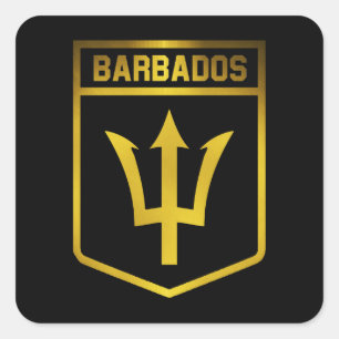 Adesivo Quadrado Barbados Emblem