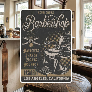 Adesivo Quadrado Barbearia de Cavalheiros Cortes de Cabelo Retro Af