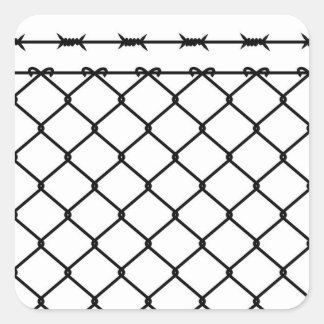 Adesivo Quadrado Barbed Wire Fence Silhouette