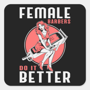 Adesivo Quadrado Barber Hair Stylist Hairdresser Hair Scissors Gift