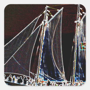 Adesivo Quadrado Barco à Vela - Fotografia Abstrata