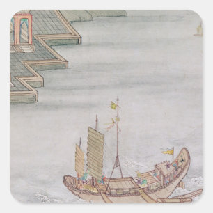 Adesivo Quadrado Barco chinês