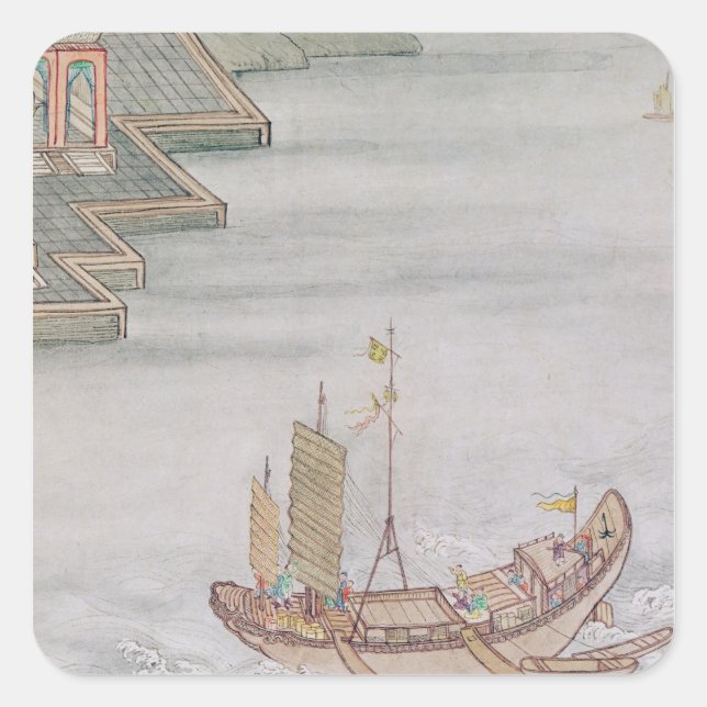 Adesivo Quadrado Barco Chinês (Frente)